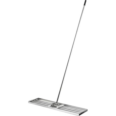 Wiltec Rastrello livellante in acciaio inox con manico incl. Taglia L Livellatore prato Livellamento