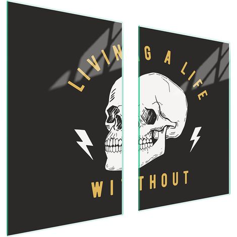 PIASTRA PROTETTIVA IN VETRO PER CUCINA 65x52 SKULL (1/5)