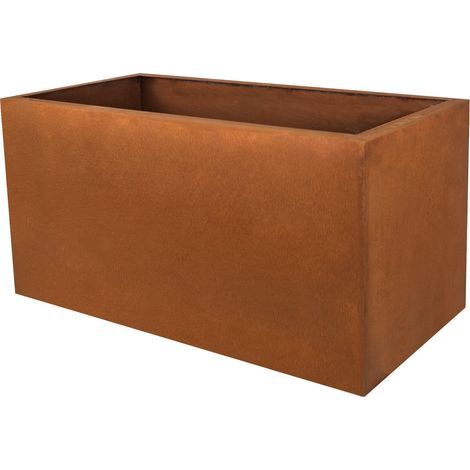 Köhko® Bac à planter design Viva en acier Corten 60 x 27 x 26 cm, bac de plantation aspect rouillé élégant (1/5)