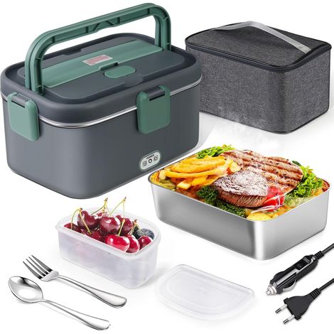Gamelle Chauffante 1,8L 80W, 12V/24V/220V Boîte à Lunch Electrique (1/5)