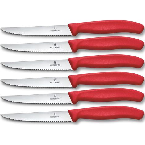 Coltello bistecca dentato rosso Victorinox cm 11
