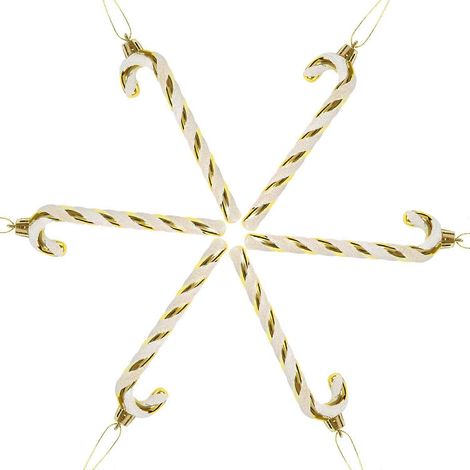 PCS glitzernde Zuckerstangen-Weihnachtsbaumschmuck aus Kunststoff (Gold)