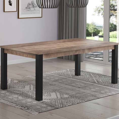 Trends International Esstisch Emile Eiche braun Tabak schwarz matt (1/4)