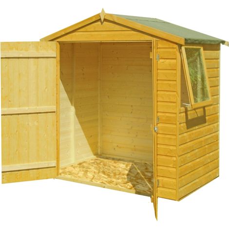 Bute Shiplap Apex Double Doors Tongue and Groove Garden Shed Workshop Approx 4 x 6 Feet