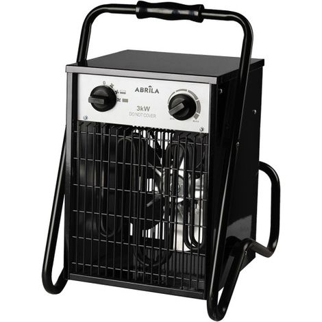 Simeón Termoventilatore Industriale Nero 3000W 2 Potenze Termostato IP24 (44x32x30cm)