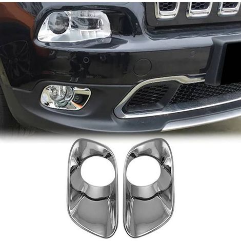 One pair of silver ABS car front bumper fog light covers and fog light trim strips are suitable for: Jeep Cherokee 2 (1/4)