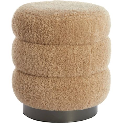 Light & Living pouf Jobbi beige e nero opaco - Ø40x45 cm
