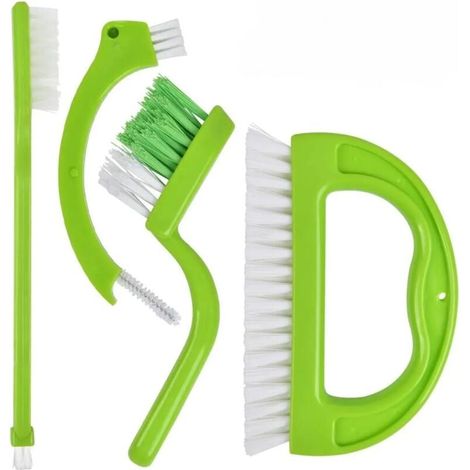 4-teiliges Reinigungsbürsten-Set, Fugenreinigungswerkzeuge, Fugenbürste mit rutschfestem Griff, Geschirrreinigungsbürsten mit Nylonborsten für Küche, Bad (1/4)