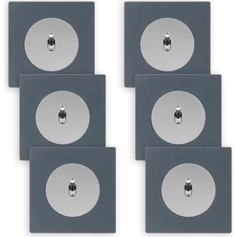 6 va-et-vient ALU glossy DOM + 6 plaques simples blue grey (1/5)