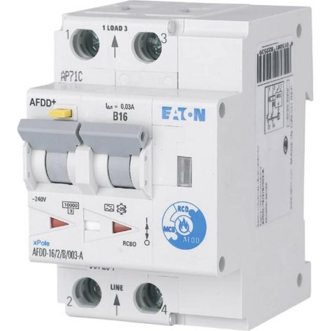 Eaton Interruptor diferencial de protección contra incendios gris 16A