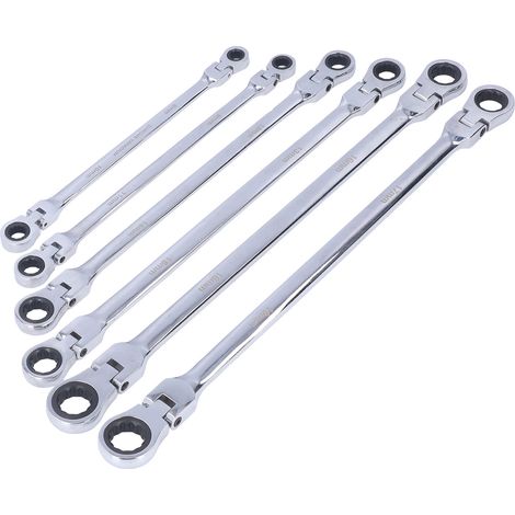 Kit de 6 clés à cliquet métriques à double extrémité, 72 dents, CRV (1/5)