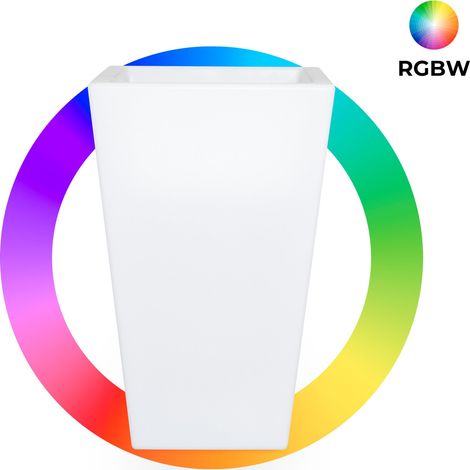Quadratischer LED-Pflanzkübel RGBW - 24W - Aufladbar -