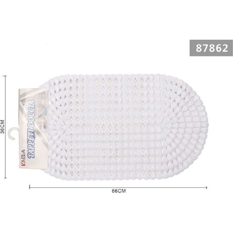 Kaela - Tappeto Antiscivolo Ovale Diamante Bianco Per Vasca Bagno Doccia 36 X 66cm 87862 -