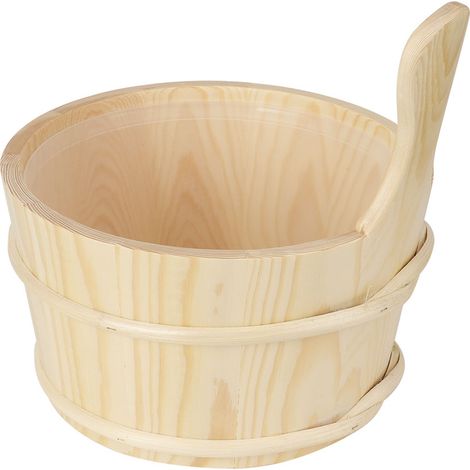 Seau de Sauna Naturel pour Salle de Bain avec Revêtement Intérieur et Accessoires (1/5)