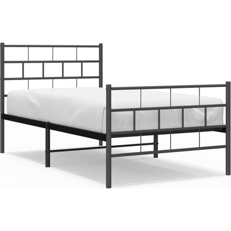 Maison Exclusive - Giroletto con Testiera e Pediera Metallo Nero 90x200 cm (1/5)