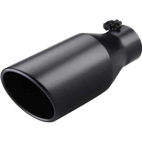 Embout d'échappement, entrée 7,6 cm, sortie 12,7 cm, longueur totale 30,5 cm, boulonné, acier inoxydable noir, tuyau d'échappement ZI (1/5)