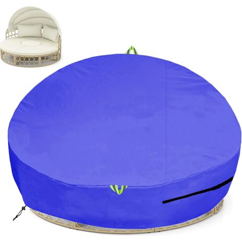 Waterproof Round Garden Sofa Bed Cover, 600D Round Cover with Handle Oxford Fabric – Diameter 190 x 88/45 cm (1/5)