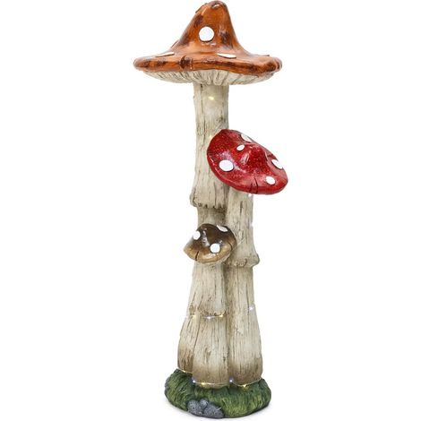 MGO Gartenskulptur Pilz-Deko mit LED-Beleuchtung, 31x29x80 cm, stilvolle Gartenfigur für Außenbereich (1/5)