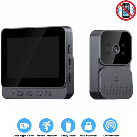 Visiophone vidéo 4,3'' écran IPS, kit interphone avec caméra, appel audio bidirectionnel, vision nocturne, sonnette connectée pour maison (1/4)