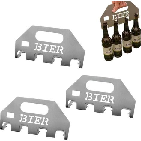 Ensemble de 3 ouvre-bières en acier inoxydable, système 4 en 1, pour un usage quotidien à la maison.-AquaForge (1/5)