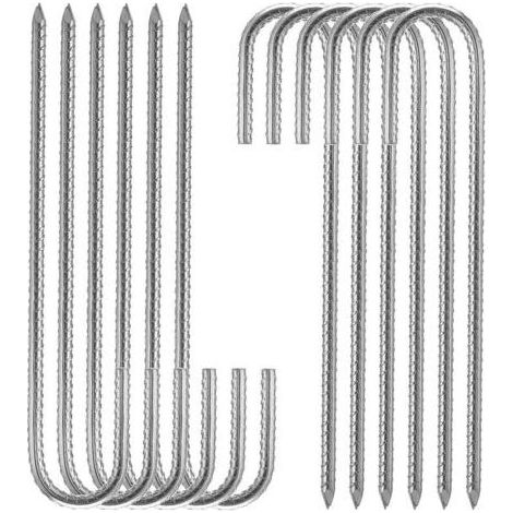 argent Piquets de fixation sol XL, Sardines, Lot de 10, galvanis, tente, 30 cm, Acier lectrozingu (1/4)