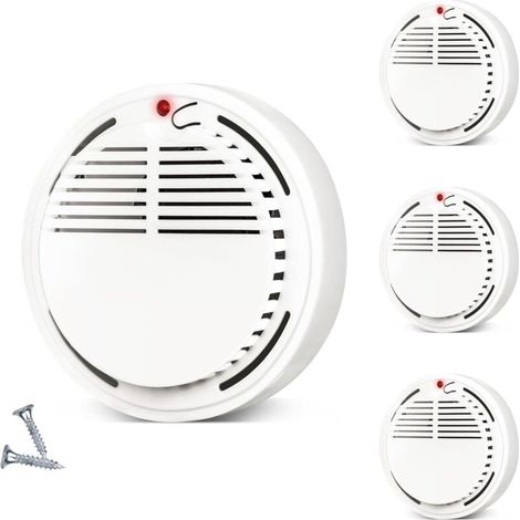 royaluxe -Lot de 4 détects de fumée, détect de fumée à piles 9 V avec technologie photoélectrique, alarmes incendie répertoriées UL, détects de fumée avec indicat LED et bouton de test pour maison h (1/5)