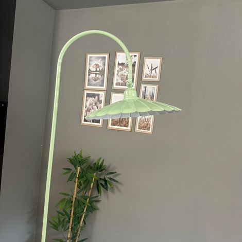 Lampadaire Axelor Métal Moderne E27 Largeur 30 cm Abat-jour Réglable Tablette Variateur (1/4)