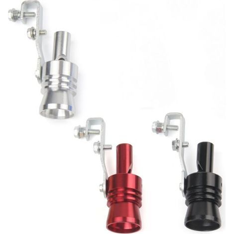 Silbato de coche con sonido turbo, 3 piezas de aleación de aluminio, simulador de cola de turbo, silenciador, tubo de escape, válvula de descarga, válvula de tubo de sonido para coche. (1/4)