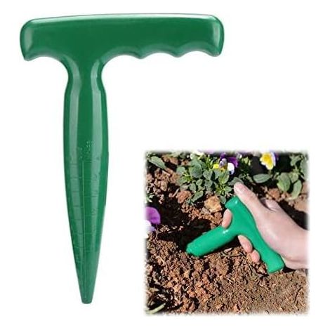 CSPARKV 1PC Vert 11.3x17.8cm Perforateur de Sol PortatifOutil de Semis de PerforateurPlastique PerforateurPlastique PlanteurPerforateur de Jardin pour la Transplantation de Culture de Légumes de Plant (1/5)