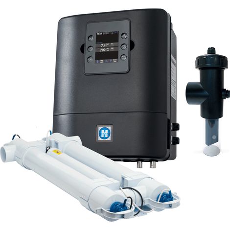 Hayward – Électrolyseur stérilisateur de piscine AquaRite® UV LS – Désinfection UV 99% – Hydrolyse et électrolyse basse salinité – 2 lampes 55W (1/2)