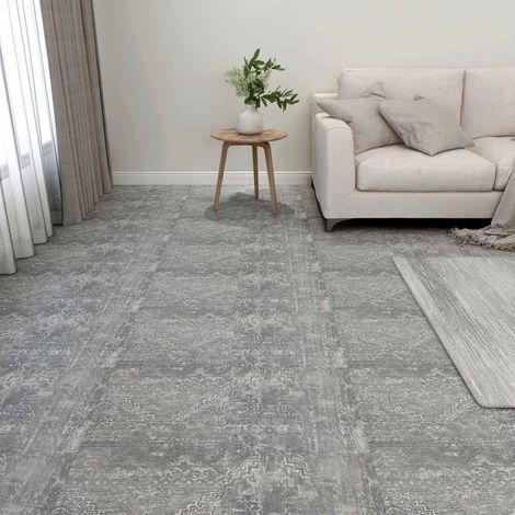 vidaXL Flooring Planks 55 pcs Concrete Grey 5.11 m² PVC