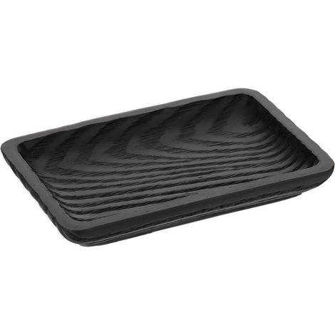 Portasapone in poliresina effetto legno - nero - Tendance (1/4)