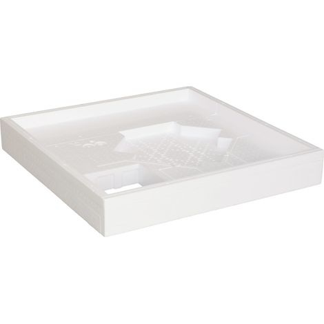 Calmwaters® Duschwannenträger 80x80 cm Modern Select, Passend für Quadrat-Duschwanne 80 x 80 x 2,5 cm, Styropor-Wannenträger, Schall- und wärmedämmend, Direkt verfliesbar, Weiß, 03AX3004 (1/3)