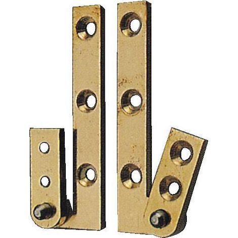 Pivots coudés avec petits côtés - laiton poli longueur 80 mm gauche - A LENNE