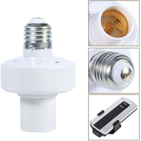 E27 Lampe Ampoule Télécommande sans fil + Douille Base support de lampe