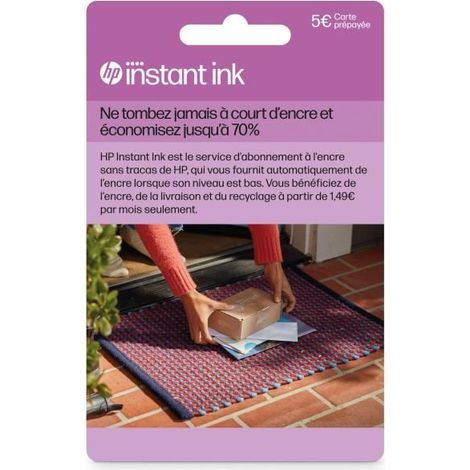 Carte prépayée Instant Ink HP - Abonnement livraison cartouches originales HP (1/2)