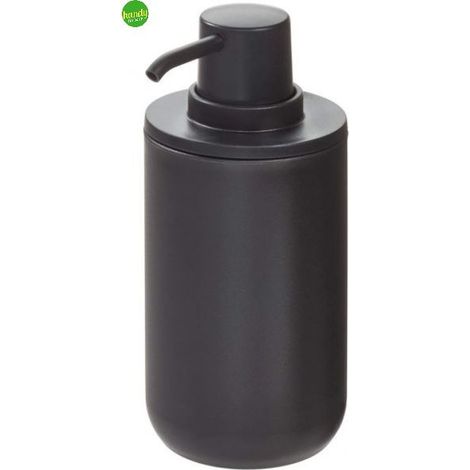Portasapone Da Bagno Tondo Accessorio Da Parete In Acciaio Nero Opaco E Vetro Satinato Serie Chic Black (1/2)