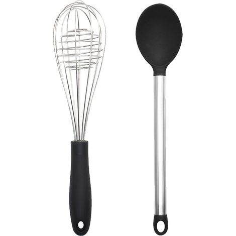 Set Ustensiles Cuisine En Silicone - Résistant À La Chaleur Jusqu'à 260 °C - Pour Casseroles Et Poêles Antiadhésives - 2 Pièces (1/5)