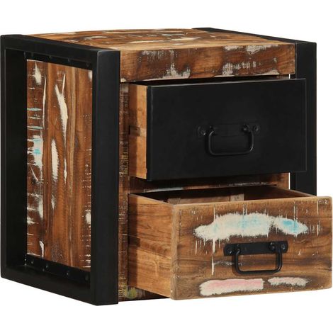 Maison Exclusive - Comodino Multicolore 40x35x40 cm in Legno Massello Recupero (1/5)
