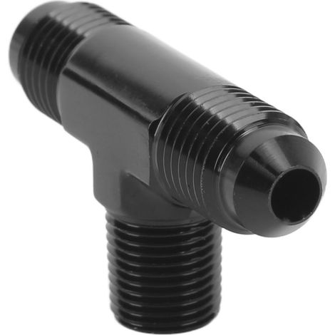 Adaptateur en T à 3 voies, raccord en alliage d'aluminium anodisé noir, 4AN vers 1/8 NPT (1/5)