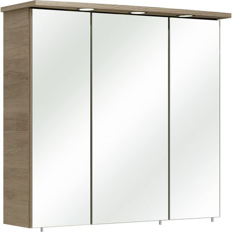 Armoire à Miroir, Bois, San Remo Eiche Terra Quer Nachbildung, 75x72x20 cm (1/5)