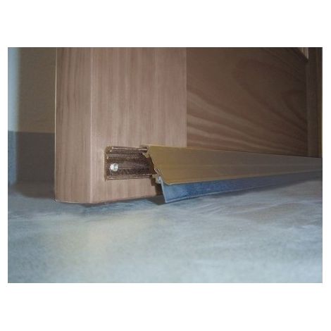 Burlete Bajo Puerta 093Cm Tornillos Interior/Exterior Cepillo Aluminio Marron Basculante Burcasa (1/4)