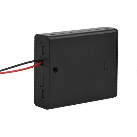 Support de piles 4 emplacements 3A avec contacts à ressort et interrupteur marche/arrêt, compatible avec les appareils 6V. Câble de couleur inclus. (1/5)