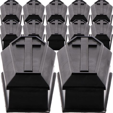 14pcs Coffret Cercueil Noir en Plastique avec Couvercle Fête Halloween (1/5)