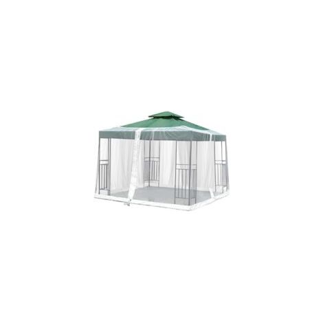 Moustiquaire pour parasol de jardin en polyester – Entrée zippée – Résistante aux déchirures – Installation rapide avec tubes en PVC