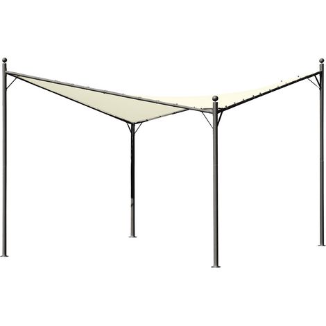 Gazebo 350x350 cm da esterno giardino con struttura in acciaio resistente e copertura irregolare in poliestere Alicante (1/5)