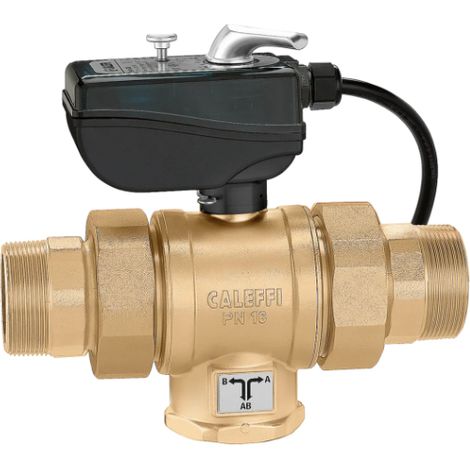 Motorisierter Drei-Wege-Kugelhahn 1 1/4", Spannung 230V. L" Bohrung Caleffi 638073  1 1/4"