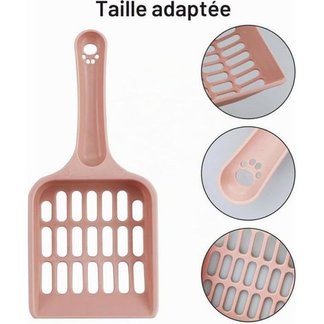 Ensemble de deux pelles à litière pour chat, pelle profonde, pelle à litière en plastique, pelle à litière pour chat, 19,5 x 8,7 cm (1/4)