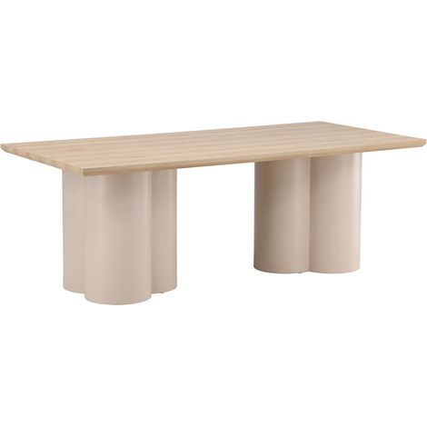 Table à Manger Design "Olivia" 210cm Naturel & Beige