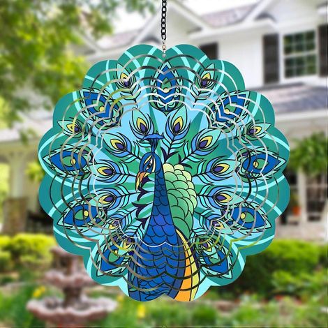 Girouette en métal Paon - Cadeau pour femme, maman, grand-mère, épouse, girouette à suspendre pour décoration intérieure et extérieure, 30 cm (12 pouces) pour décoration de Noël (1/5)